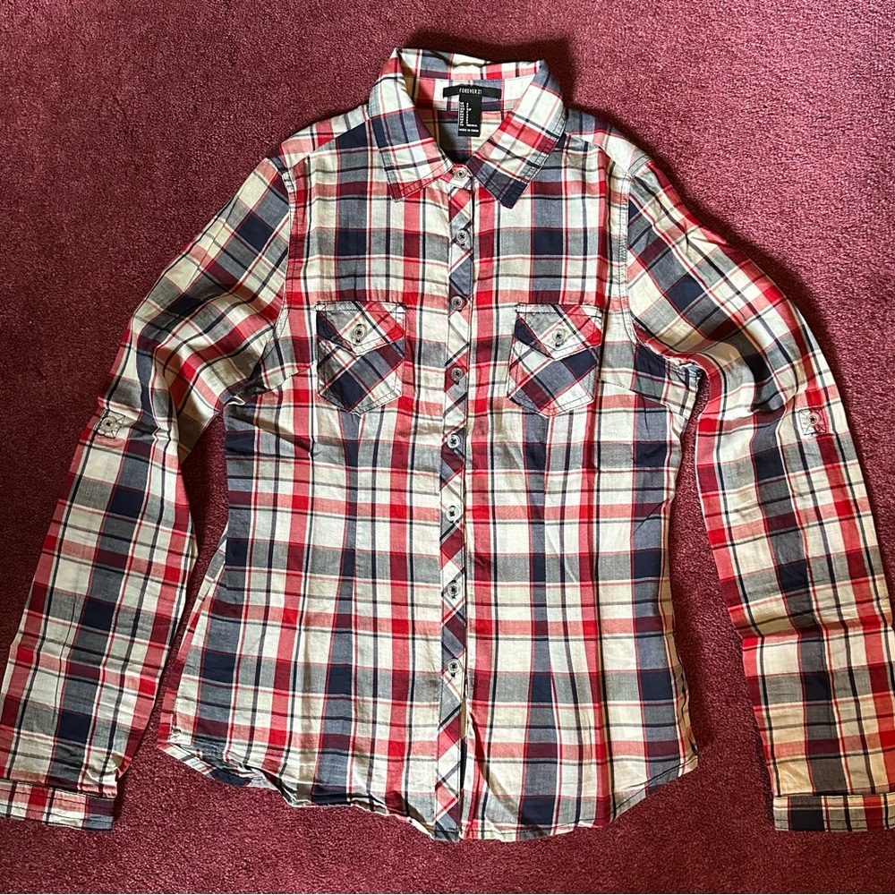 Forever21 Plaid Button-Up Shirt
